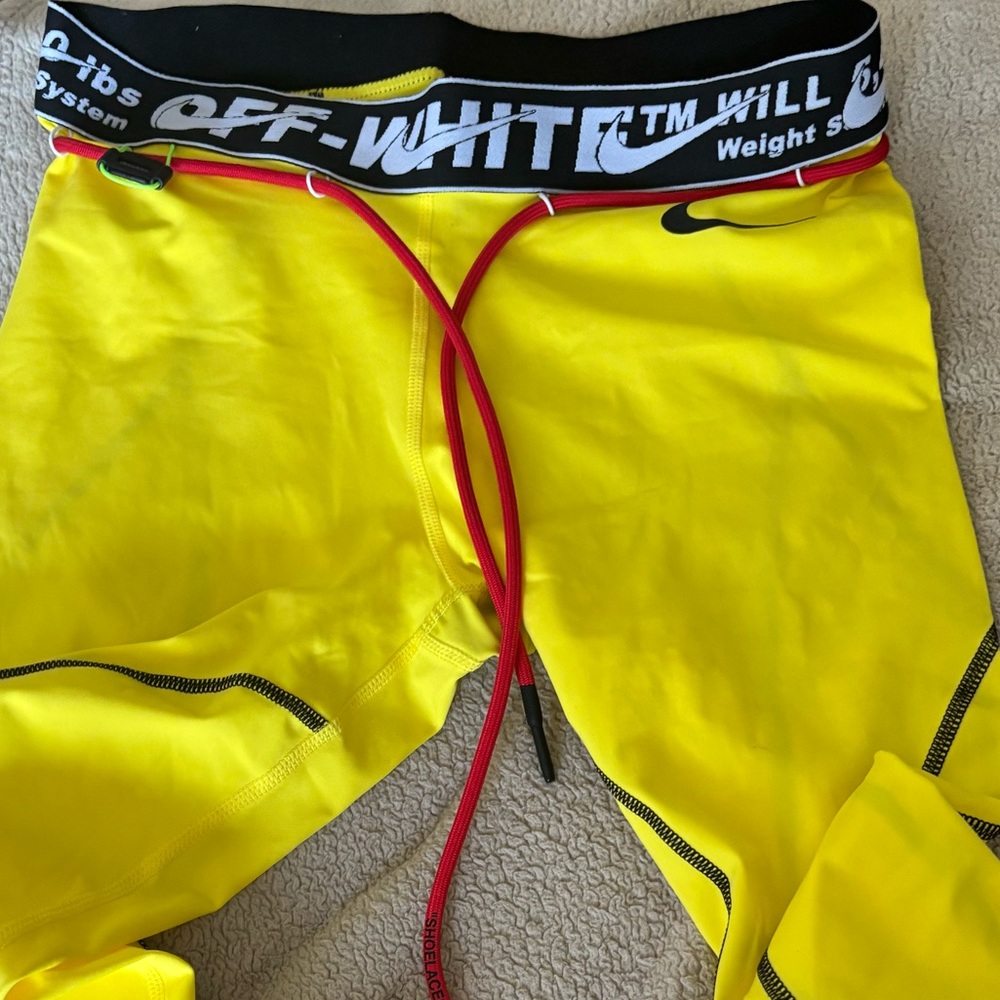 Nike Off White Yellow Tights in size M